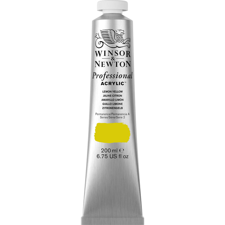 Winsor & Newton Professional Acrylic Paint, 200ml (6.75-oz) Tube, Lemon Yellow 6.75-oz Tube