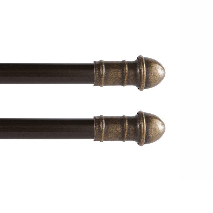 28-48 in. Adjustable Petite Café Curtain Rod, 2-Pack, 7/16 in. Diameter, Bronze 28-48"