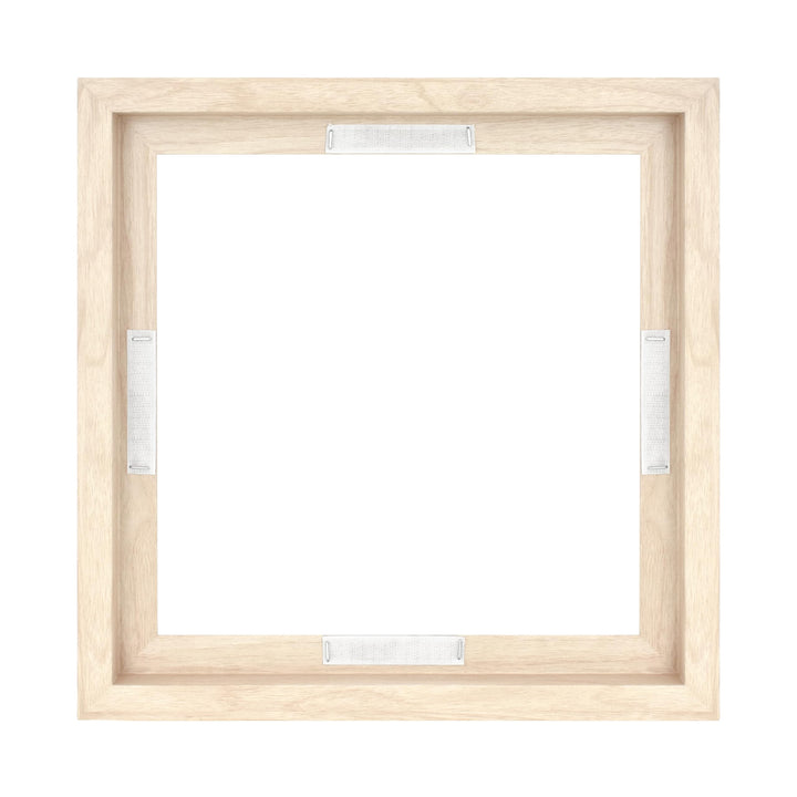 MCS Floating Frame with Canvas Included, Art Frames for Canvas Paintings with Adhesive Fasteners and Hanging Hardware, Walnut Woodgrain, 18 x 24 Inch 18x24