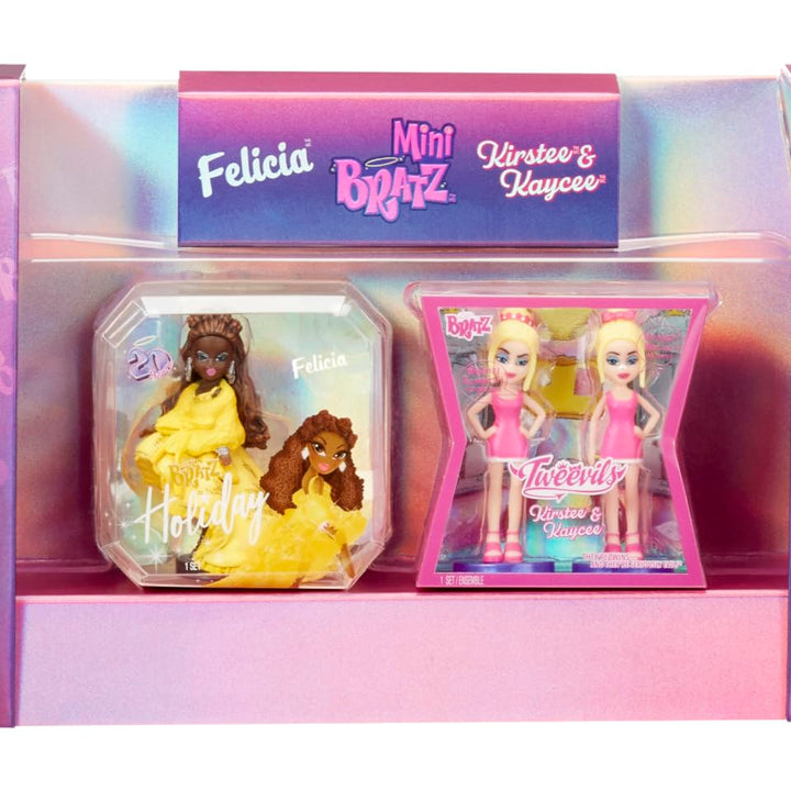 MGA's Miniverse Mini Bratz Limited Edition 2-Pack, Holiday Felicia and Tweevils Mini Figures in Display Packaging