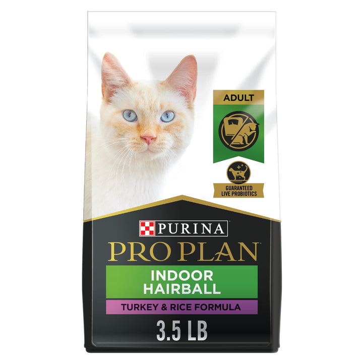 Purina Pro Plan Hairball Management, Indoor Cat Food, Shredded Blend Turkey and Rice Formula - 12 lb. Bag Shredded Blend Turkey & Rice 12 Pound (Pack of 1)