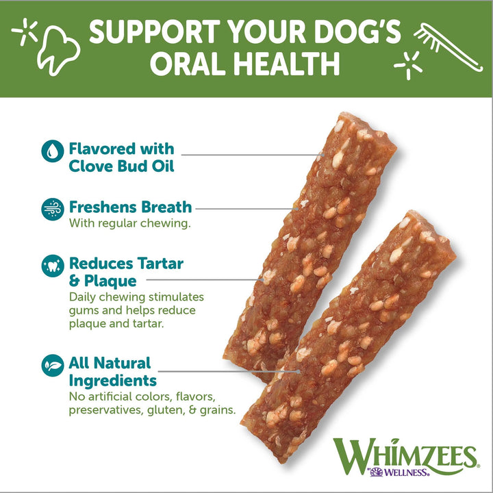 WHIMZEES by Wellness Veggie Strip Natural Dental Chews for Dogs, Long Lasting Treats, Grain-Free, Freshens Breath, Medium Breed, 14 count 1.23 Ounce (Pack of 12)