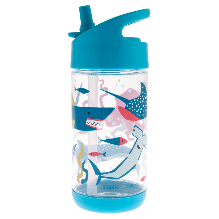 Stephen Joseph, Kids Flip Top Water Bottle, 10 oz Tritan BPA Free, Water Bottle for Girls & Boys, Back to School Flip Top Bottle, Sharks