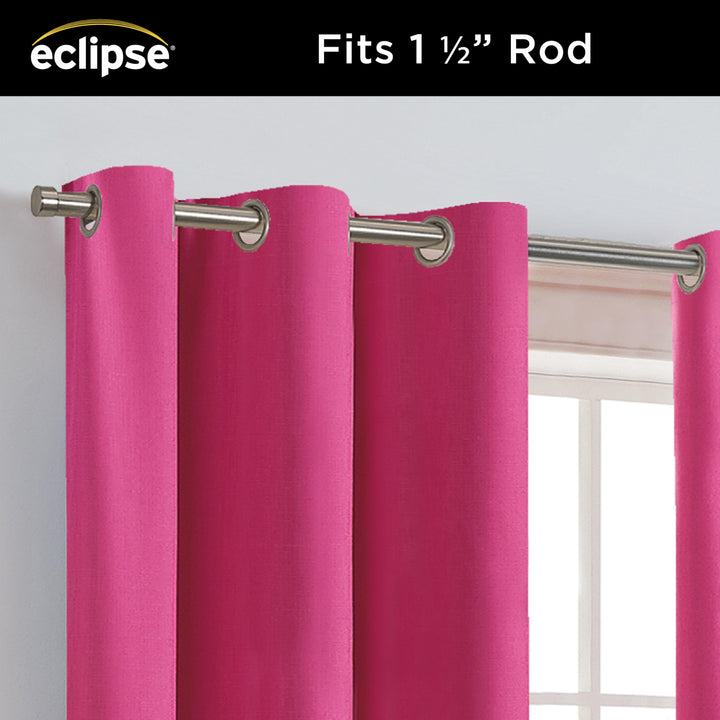 Eclipse Kendall Blackout Curtain, Thermal Insulated Grommet Window Panel, Noise Reducing Curtains for Bedroom, Living Room or Nursery, (1 Panel), 84 in Long x 42 in Wide, Raspberry 84" x 42" Hot Pink Solid