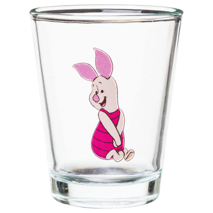 Silver Buffalo Disney Winnie the Pooh Retro Art 4 Pack Mini Glass Set, 1.5 Ounces