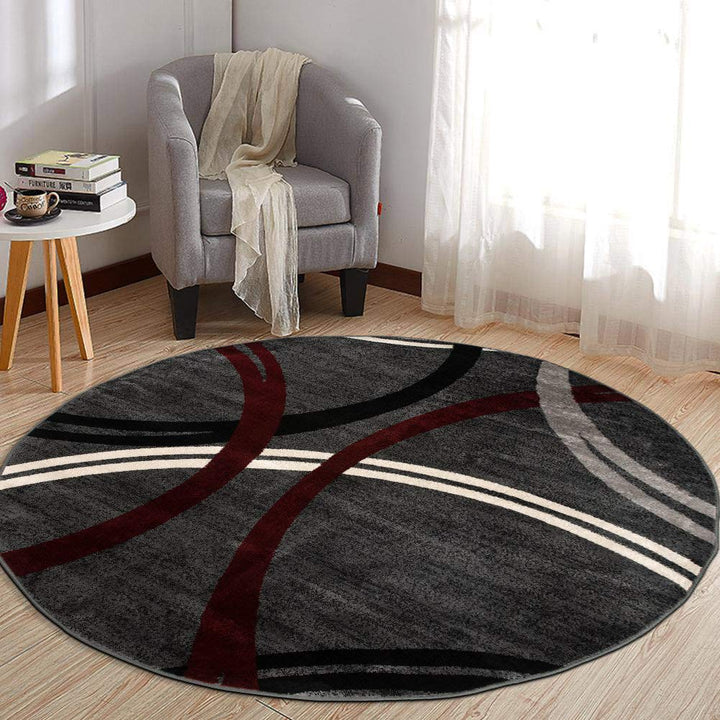 Rugshop Modern Wavy Circles Design Area Rug 2'7" x 4' Red 2'7" x 4'