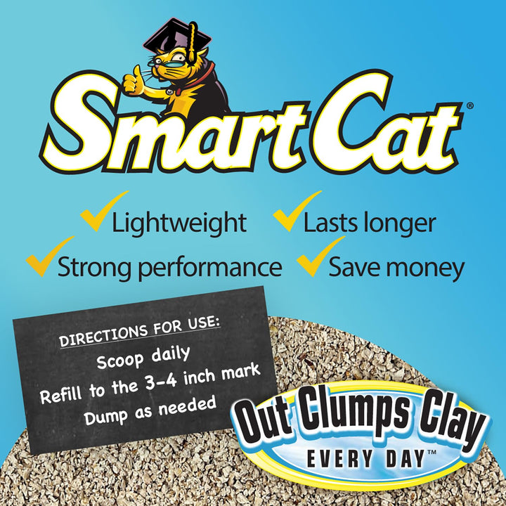 SmartCat All Natural Clumping Cat Litter, 20 Pound (320oz 1 pack) - Alternative to Clay and Pellet Litter - Chemical and 99% Dust Free - Unscented and Lightweight 20-Pound