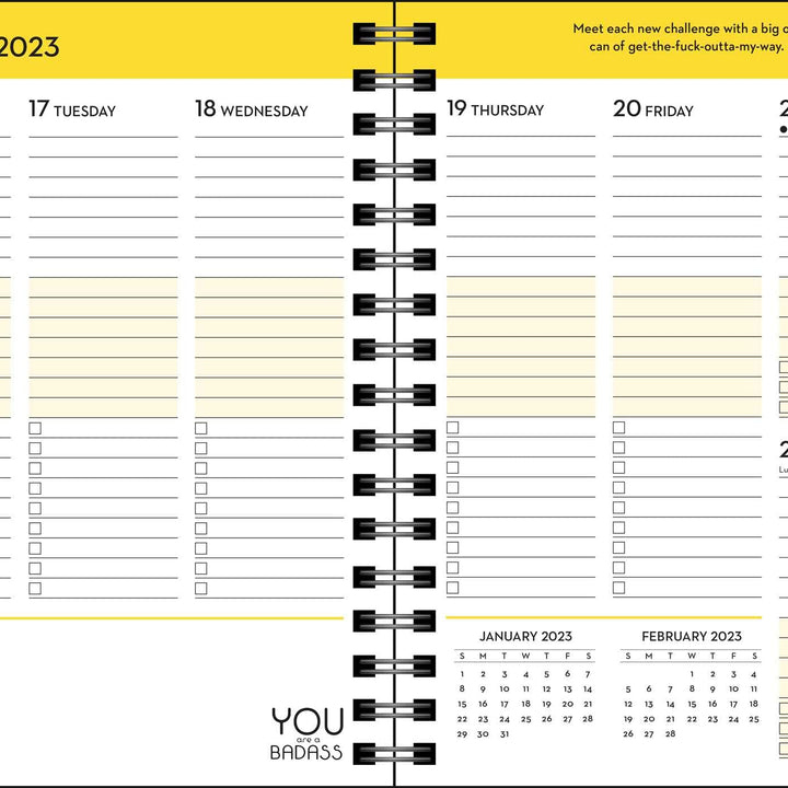 You Are a Badass Deluxe Organizer 17-Month 2022-2023 Monthly/Weekly Planner Cale