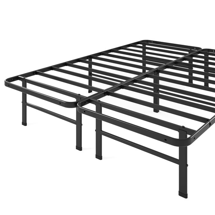 ZINUS Rumi 14in Easy SmartBase® Mattress Foundation, Sturdy Metal Bed Frame, No Box Spring Needed, Eco Friendly Packaging, Full Black Basic Assembly