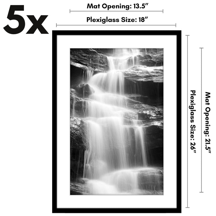 Americanflat 12x16 Picture Frame with Polished Plexiglass - Set of 5 - Use as 8.5x11 Frame with Mat or 12x16 Frame Without Mat - Galleria Collection - Gallery Wall Frame Set for Wall Display - White