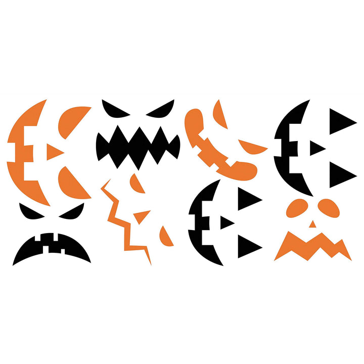 RoomMates RMK4691SCS Halloween Pumpkin Faces Glow In The Dark Peel and Stick Wall Decals , Black