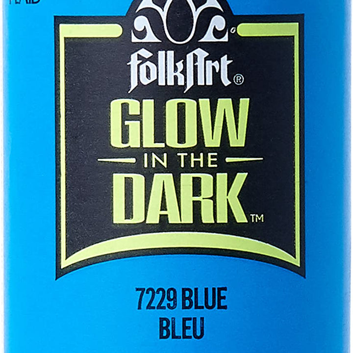 FolkArt Glow-in-the-Dark Acrylic Paint, 2oz., Blue 2 Fl Oz (Pack of 1)