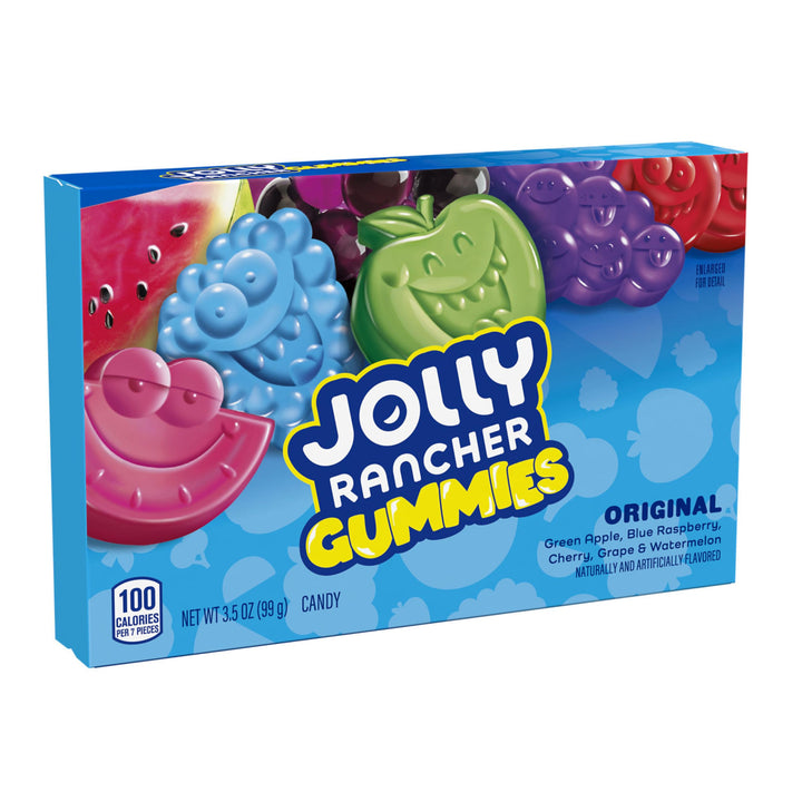 JOLLY RANCHER Gummies Original Fruit Flavored, Halloween Candy Box, 3.5 oz Original Flavors 3.5 oz (Pack of 1)