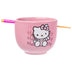 Silver Buffalo Sanrio Hello Kitty Waving Pink Ceramic Ramen Noodle Rice Bowl with Chopsticks, Microwave Safe, 20 Ounces, Hello Kitty Gradient Modren