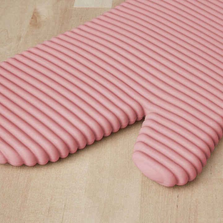 KitchenAid Ribbed Soft Silicone Oven Mitt Set, Dried Rose 2 Count