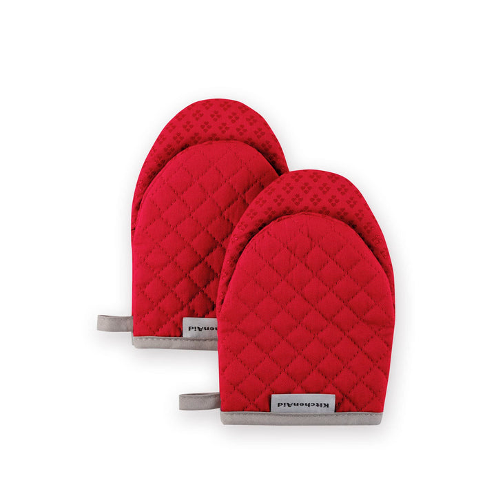 KitchenAid Asteroid Mini Oven Mitt, 5.5"x8", Fire Red 2 Count