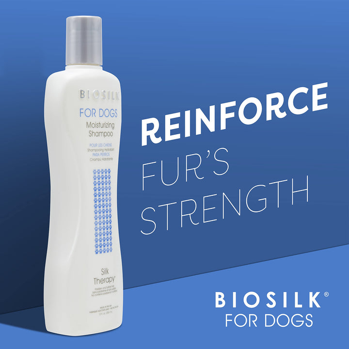 BioSilk for Dogs Silk Therapy Moisturizing Shampoo | Best Moisturizing Shampoo for All Dogs and Dogs With Dry, Itchy, or Sensitive Skin | 12 Oz Dog Shampoo