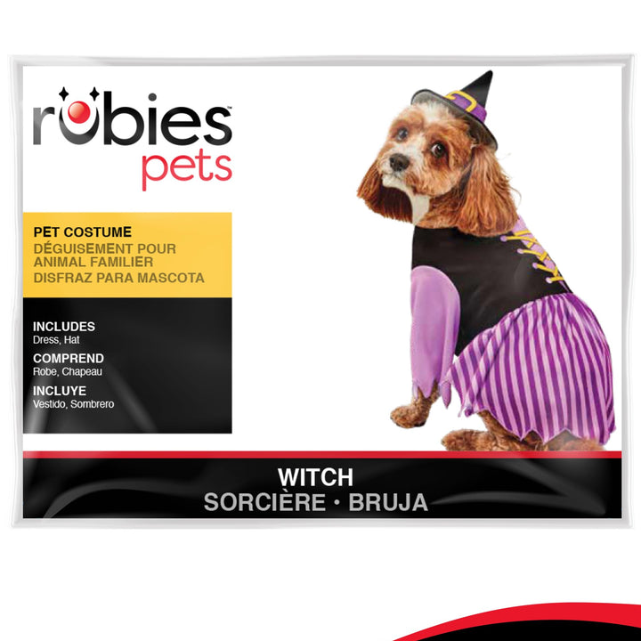 Rubies Witch Fun and Cute Pet Costume Dress and Hat for Themed Party and Halloween, Medium As Shown