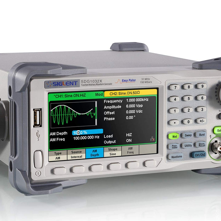 Siglent Technologies SDS1202X-E 200 mhz Digital Oscilloscope 2 Channels, Grey and Siglent Technologies SDG1032X Arbitrary Waveform - Function Generator Oscilloscope + Arbitrary Waveform