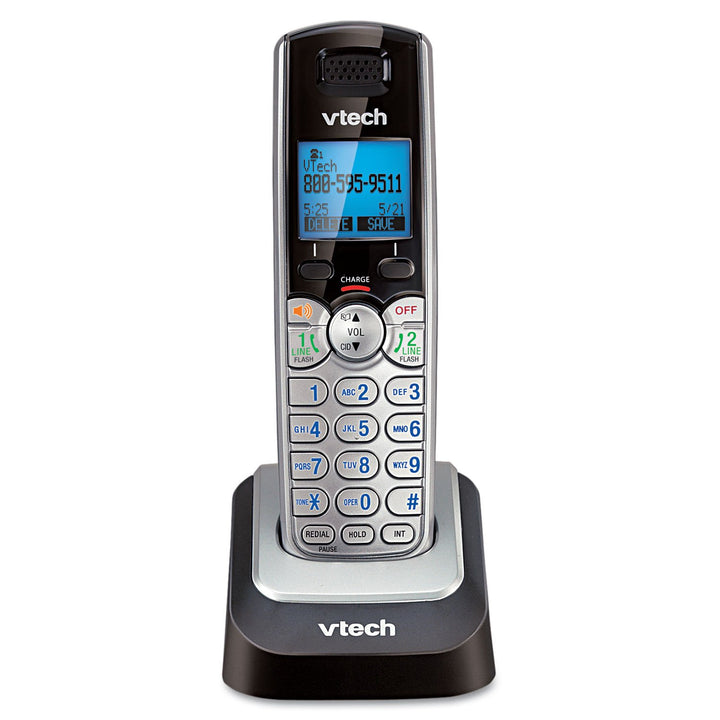 VTech DS6101 Accessory Cordless Handset, Silver/Black | Requires a DS6151 Series Phone System to Operate Accessory Handset