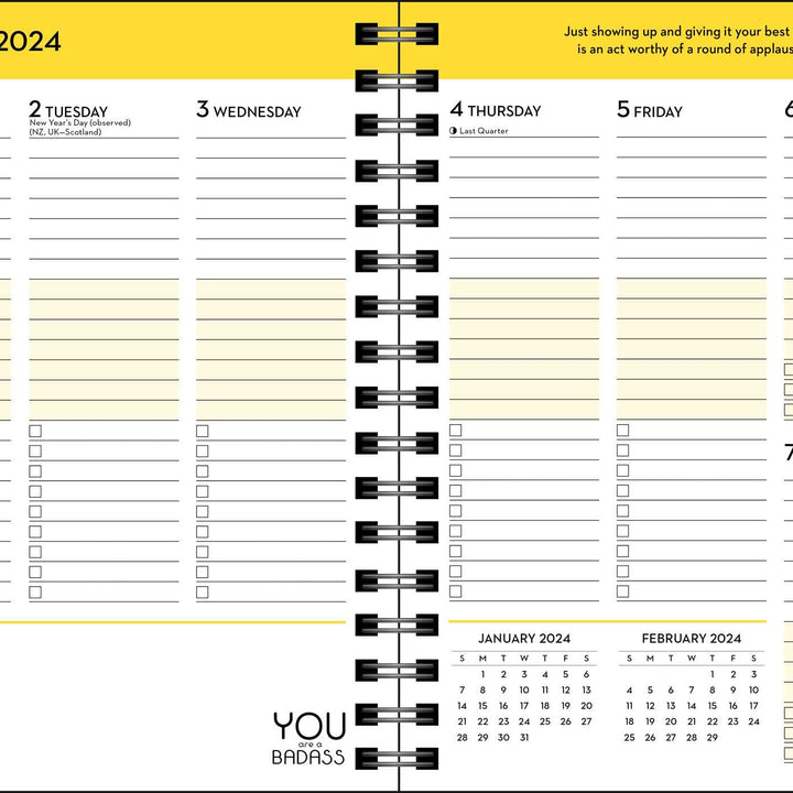 You Are a Badass Deluxe Organizer 17-Month 2023-2024 Monthly/Weekly Planner Cale