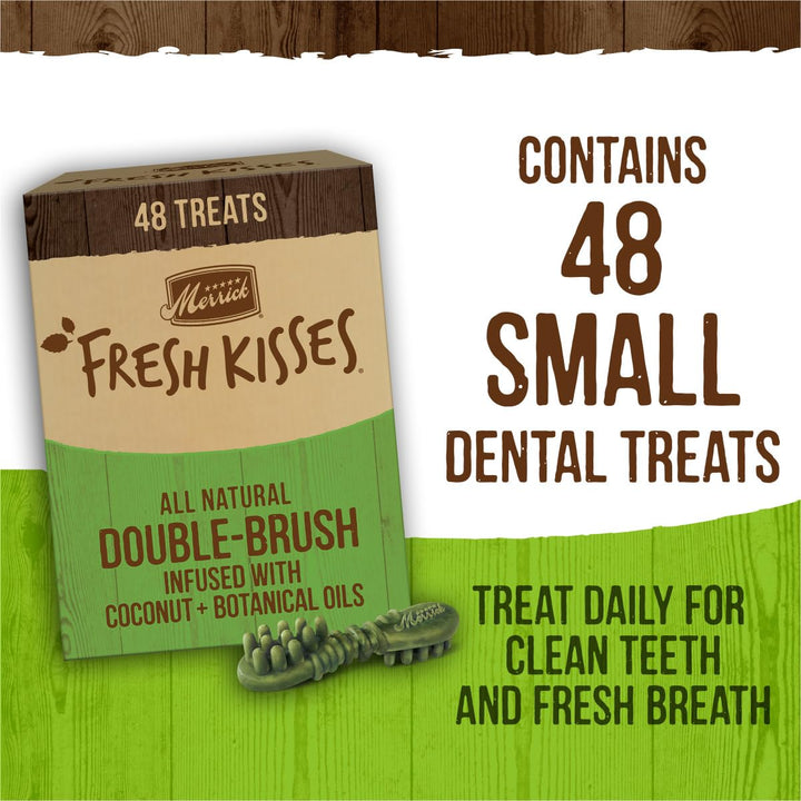 Merrick Fresh Kisses Natural Dental Chews Infused With Coconut And Botanical Oils For Small Dogs 15-25 Lbs - 36 ct. Box Small Dog (15-25 Pound) Coconut + Botanical Oil 36 Count (Pack of 1)