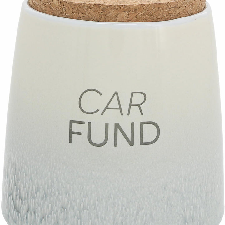 Pavilion - Car Fund 6.5-inch Unique Ceramic Piggy Bank Savings Bank Money Jar with Cork Base and Cork Lid, Ombre Gray 78607