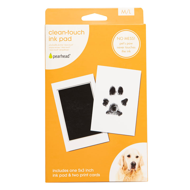 Pearhead Paw Print Clean-Touch Ink Pad, Mess Free Inkless Pet Impression Kit, Safe for Cats and Dogs, Pawprint Keepsake, Pack of 2 2 Pack Pet Ink Pad, Black