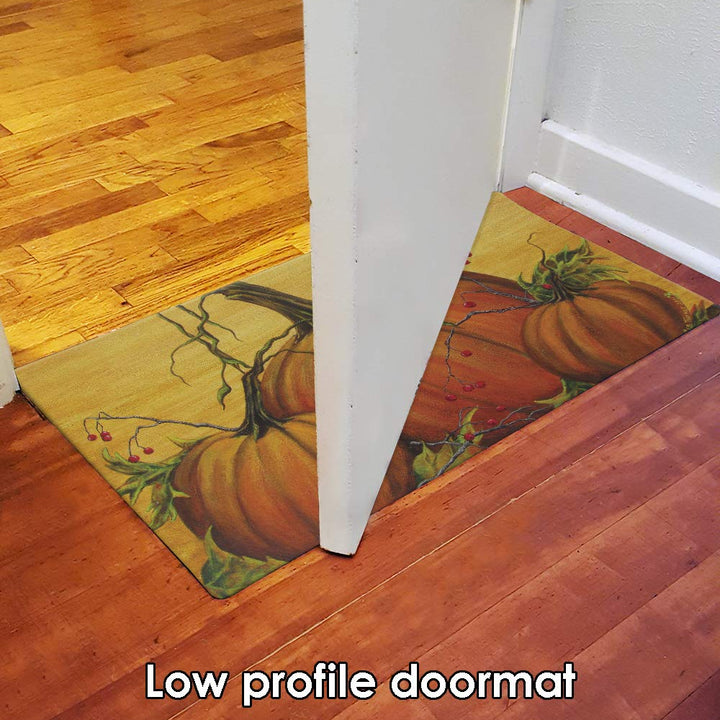 Toland Home Garden 800458 Pumpkin Portrait Fall Door Mat 18x30 Inch Halloween Outdoor Doormat for Entryway Indoor Entrance