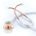 ADC Adscope 608 Premium Convertible Clinician Stethoscope with Tunable AFD Technology, For Adult and Pediatric Patients, Rose Gold/White Rose Gold with White Tubing