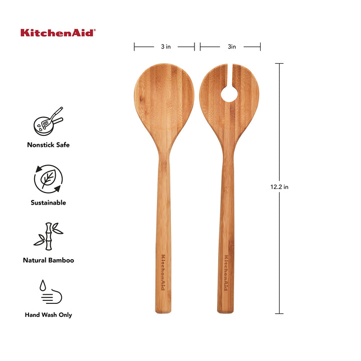 KitchenAid Universal Bamboo Tools, 2-Piece 2-Piece Bamboo Salad Server Set