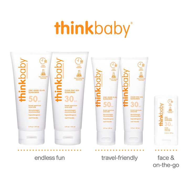 Thinkbaby SPF 50+ Baby Mineral Sunscreen – Safe, Natural Sunblock for Babies - Water Resistant Sun Cream – Broad Spectrum UVA/UVB Sun Protection – Vegan Baby Sunscreen Lotion, 6 Oz. 6 Ounce (Pack of 1) SPF 50 Mineral Sunscreen