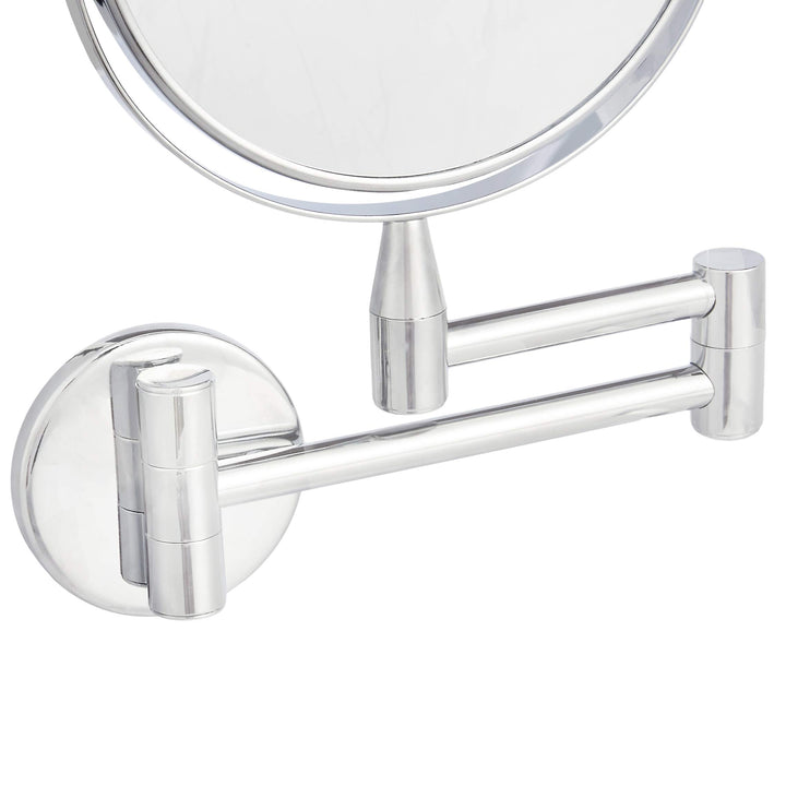 Basics Wall Mount Round Vanity Mirror, 1X/5X Magnification, Chrome, 15.2 inches x 1.18 inches