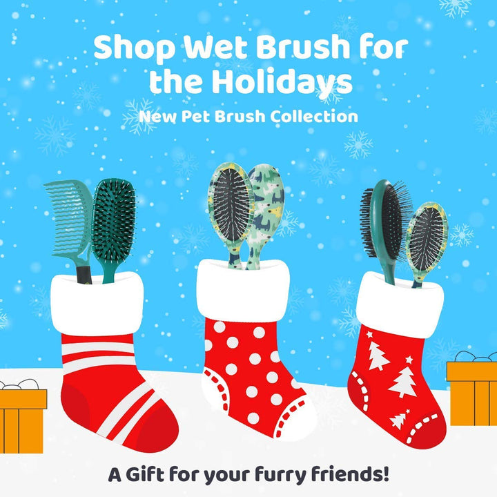 Wet Brush Pet Hair Brush, Smooth & Shine Dog and Cat Brush - De-Shedding Comb & Dematting Tool for Grooming Long or Short-Haired Dogs - Tangle-Free for Less Pulling & Tugging - Teal