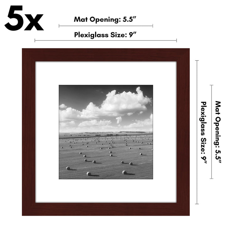 Americanflat 12x16 Picture Frame with Polished Plexiglass - Set of 5 - Use as 8.5x11 Frame with Mat or 12x16 Frame Without Mat - Galleria Collection - Gallery Wall Frame Set for Wall Display - White