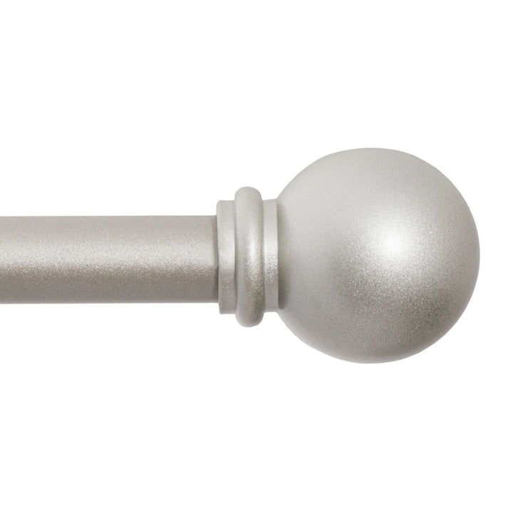 Kenney KN71609 Chelsea Ball End Standard Decorative Window Curtain Rod, 48-86" Adjustable Length, Brushed Nickel Finish, 5/8" Diameter Steel Tube, 1-Pack 48-86"