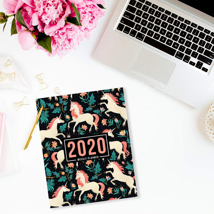 2020 Weekly Planner: January 1, 2020 to December 31, 2020: Weekly & Monthly View Planner, Organizer & Diary: Unicorn Pattern 785-6