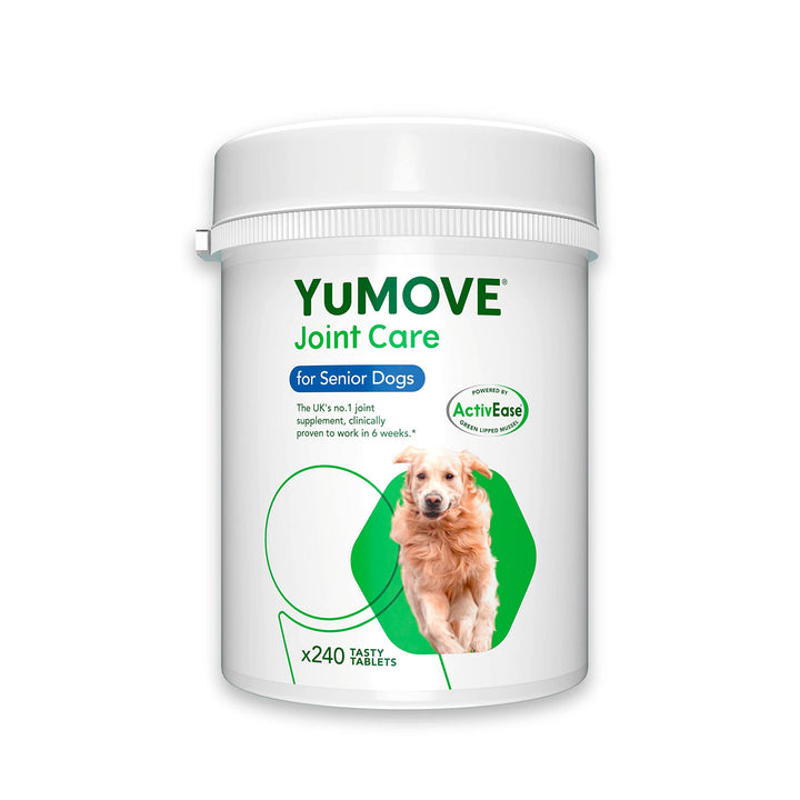 YuMOVE Senior Dog Tablets | Higher Strength Hip and Joint Supplement for Dogs with Glucosamine, Hyaluronic Acid, Green Lipped Mussel | Dogs Aged 8+ | 240 Tablets