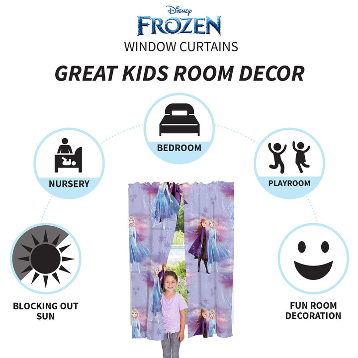 Franco Kids Room Window Curtains Drapes Set, 82 in x 63 in, Disney Frozen 2(Prints may vary)