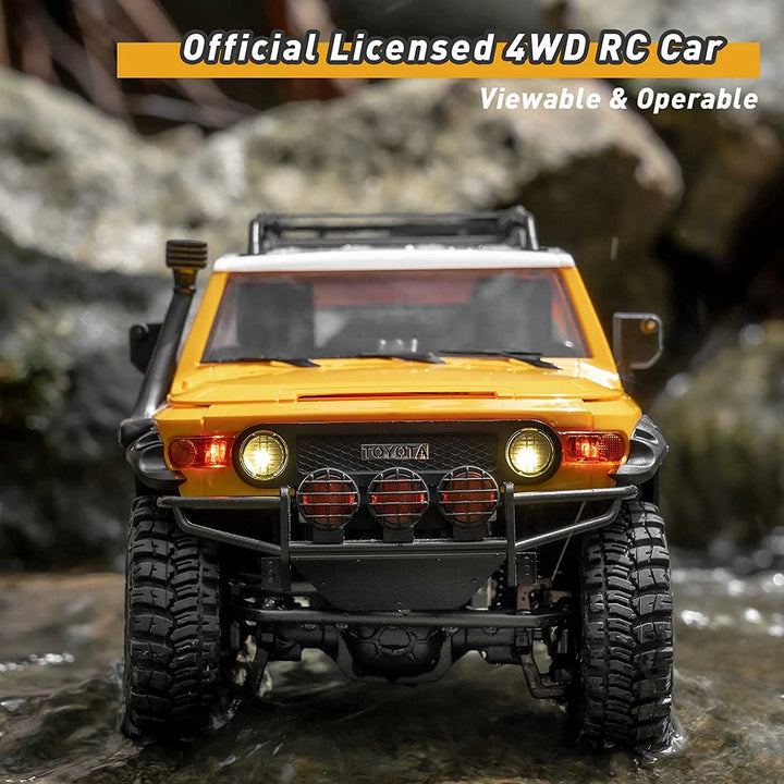 WOWRC FMS 1:18 TOYOTA FJ CRUISER Official RTR Remote Control Car RTR Vehicle Models with Intelligent Lighting 3-Ch 2.4GHz Transmitter for Adults Kids (FJ Cruiser)