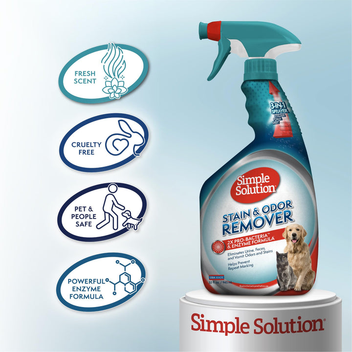 Simple Solution Pet Stain and Odor Remover | Enzymatic Cleaner with 2X Pro-Bacteria Cleaning Power | Floral Fresh, 1 Gallon 128 Fl Oz (Pack of 1)