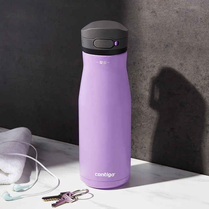 Contigo Jackson Chill 2.0 Vacuum-Insulated Stainless Steel Water Bottle, Secure Lid Technology for Leak-Proof Travel, Keeps Drinks Cold for 12 Hours, 32oz Orchid