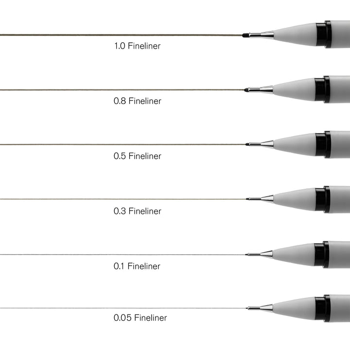 Winsor & Newton Fineliner Fine Point Pen, 0.1mm Tip, Black