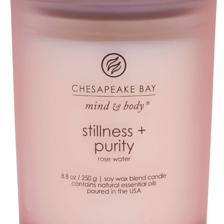 Chesapeake Bay Candle Scented Candle, Stillness + Purity (Rose Water), Medium Jar, 8 Ounce, Home Dcor