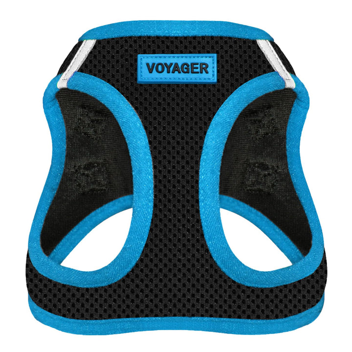 Voyager Step-in Air Dog Harness - All Weather Mesh Step in Vest Harness for Small and Medium Dogs by Best Pet Supplies - Blue Trim, M Harness (Black/Blue Trim) M (Chest: 16 - 18")