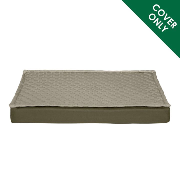 Furhaven Replacement Dog Bed Cover Water-Resistant Indoor/Outdoor Quilt Top Convertible Mattress, Washable - Dark Sage, Medium Convertible Quilt Top (Dark Sage) 30.0"L x 20.0"W x 0.3"Th Cover Only