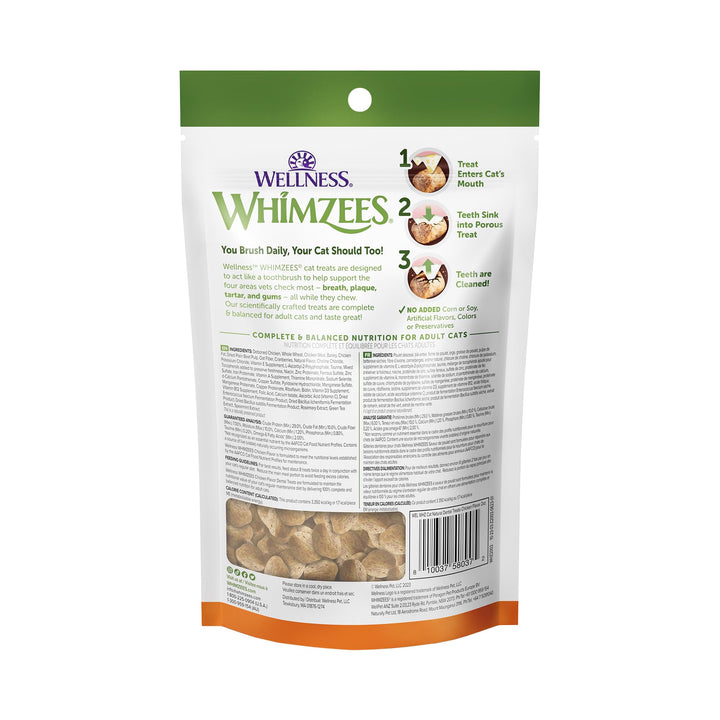 Whimzees Wellness Natural Cat Dental Treats, Chicken & Salmon Flavor, 2 Ounce 2 Ounce (Pack of 1)