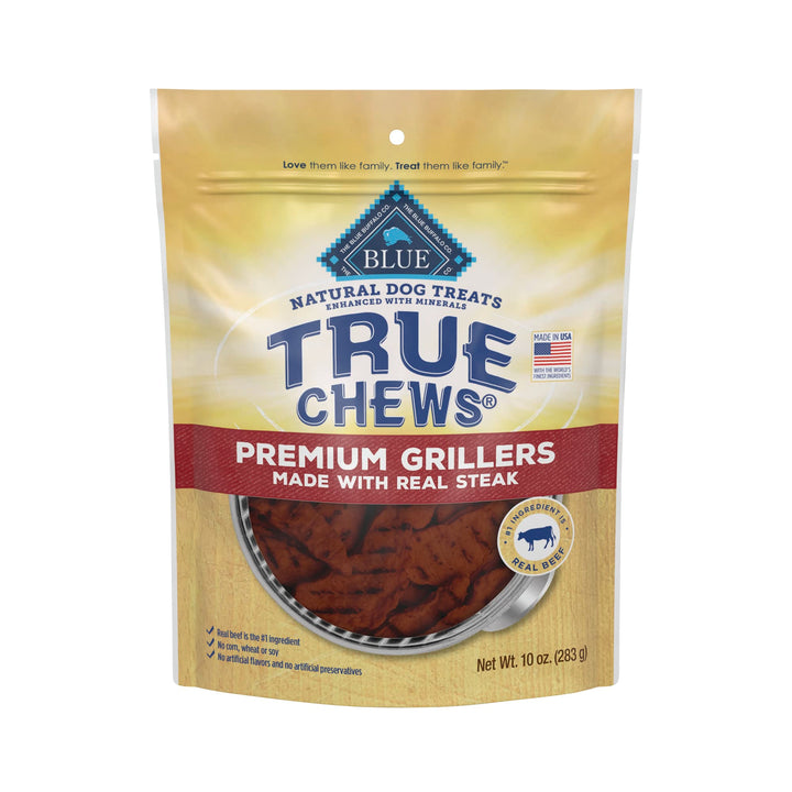 Blue Buffalo True Chews Premium Grillers Natural Dog Treats, Steak 10 oz bag 10 Ounce (Pack of 1)