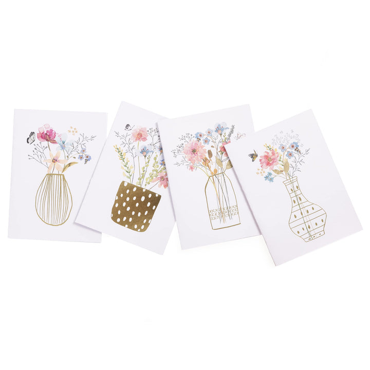 Graphique Blooming Vases Greeting Cards | 20 Pack | All Occasion Blank Note Cards with Envelopes | 4 Assorted Floral Bouquets | Boxed Set for Personalized Notes | 4.25" x 6"