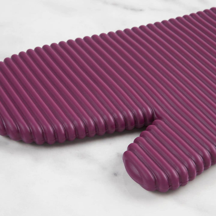 KitchenAid Ribbed Soft Silicone Oven Mitt 2-Pack Set, Beet, 7.5"x13" Oven Mitt Set